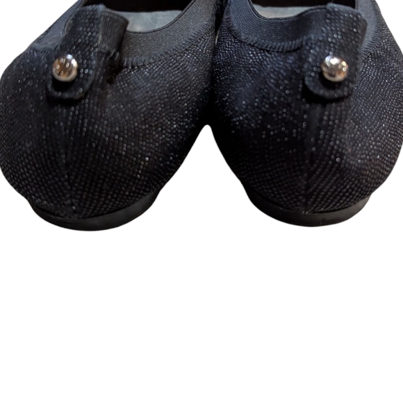Stuart Weitzman Squeeze Goosebump Stretch Ballet Flat 10 Black Nappa Old Money - Picture 6 of 9